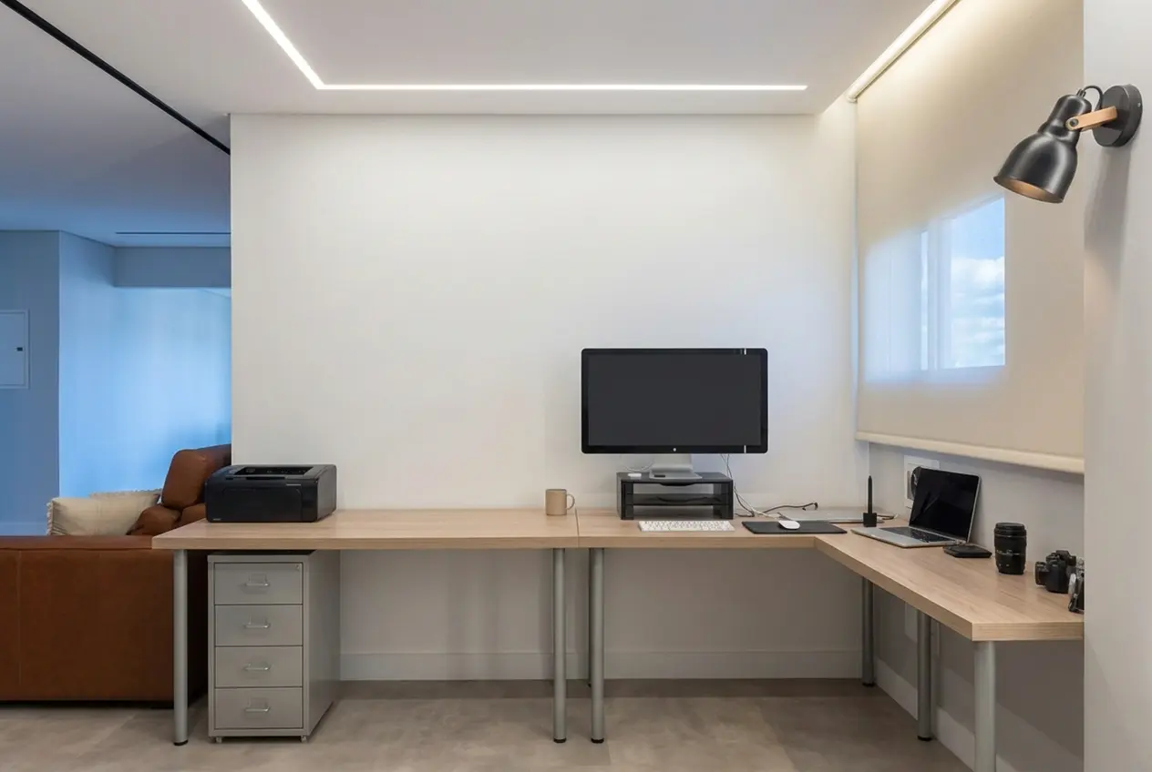 EspaÃ§o antes da instalaÃ§Ã£o do home office sob medida