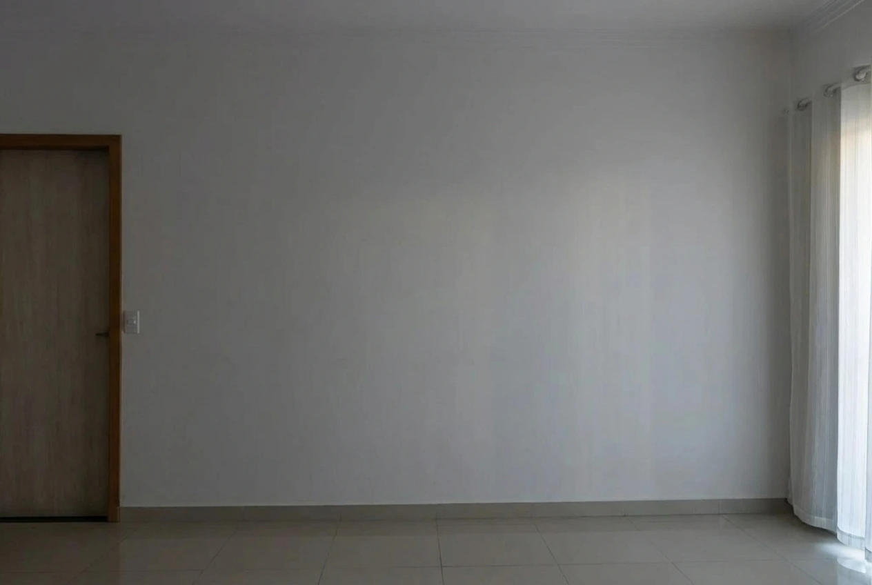 Sala antes da instalaÃ§Ã£o do home theater sob medida